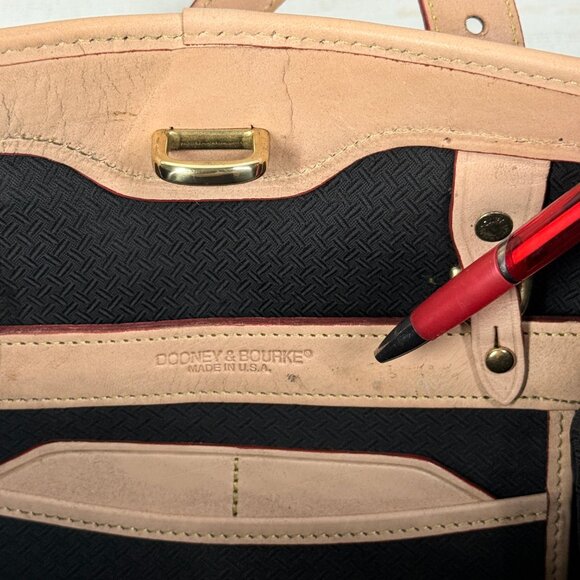 Vintage Dooney & Bourke Cabriolet Canvas & Leather Tote Shoulder Bag - Picture 12 of 13